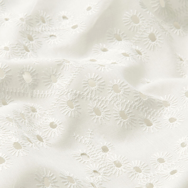 Droplets Broderie Anglaise Cotton – white,  image number 2