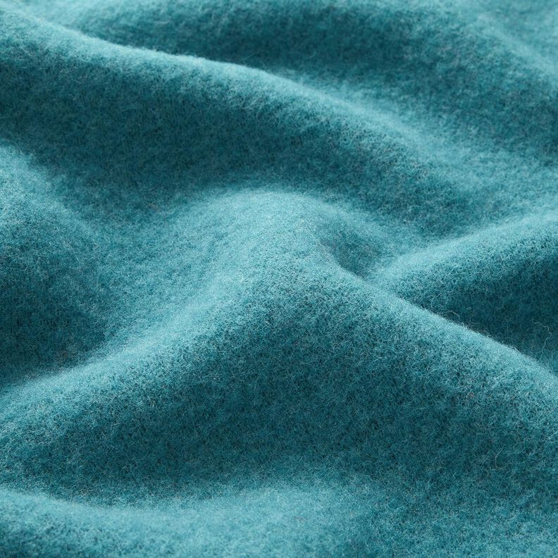 Wool fleece pure new wool Plain – turquoise, image number 2