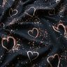 Cotton Jersey gold-speckled hearts | Glitzerpüppi – blue-black/dark dusky pink,  thumbnail number 2