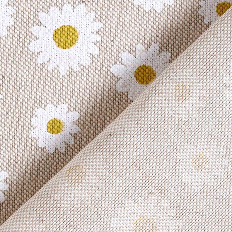 Decor Fabric Half Panama small daisies – natural/white,  image number 4
