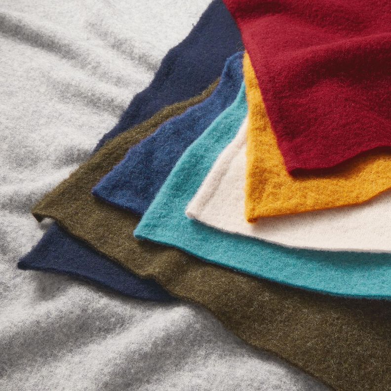 Wool fleece pure new wool Plain – mustard,  image number 4