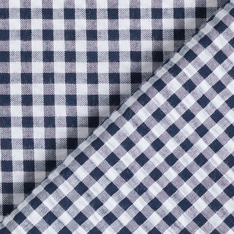 Seersucker Gingham Cotton Blend – navy blue,  image number 4