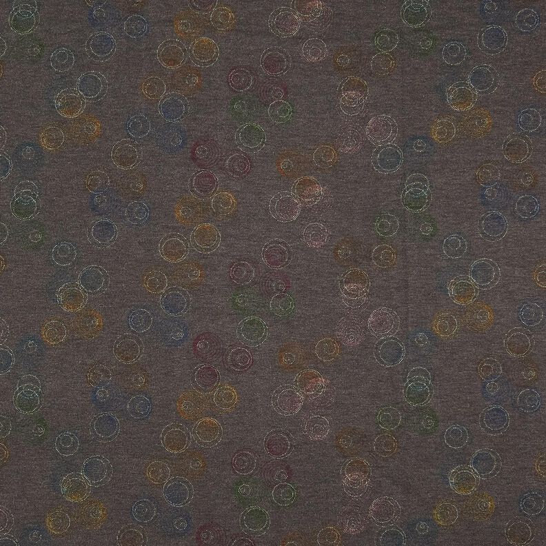 Viscose Jersey Colourful Circles – stone grey, image number 1