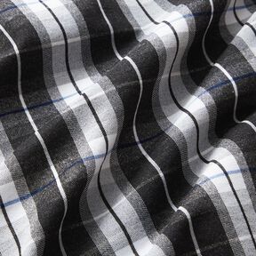 Stretch trouser fabric large check – black/white, 