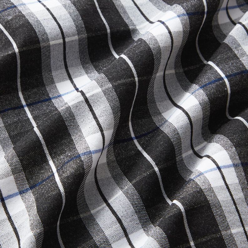 Stretch trouser fabric large check – black/white,  image number 2