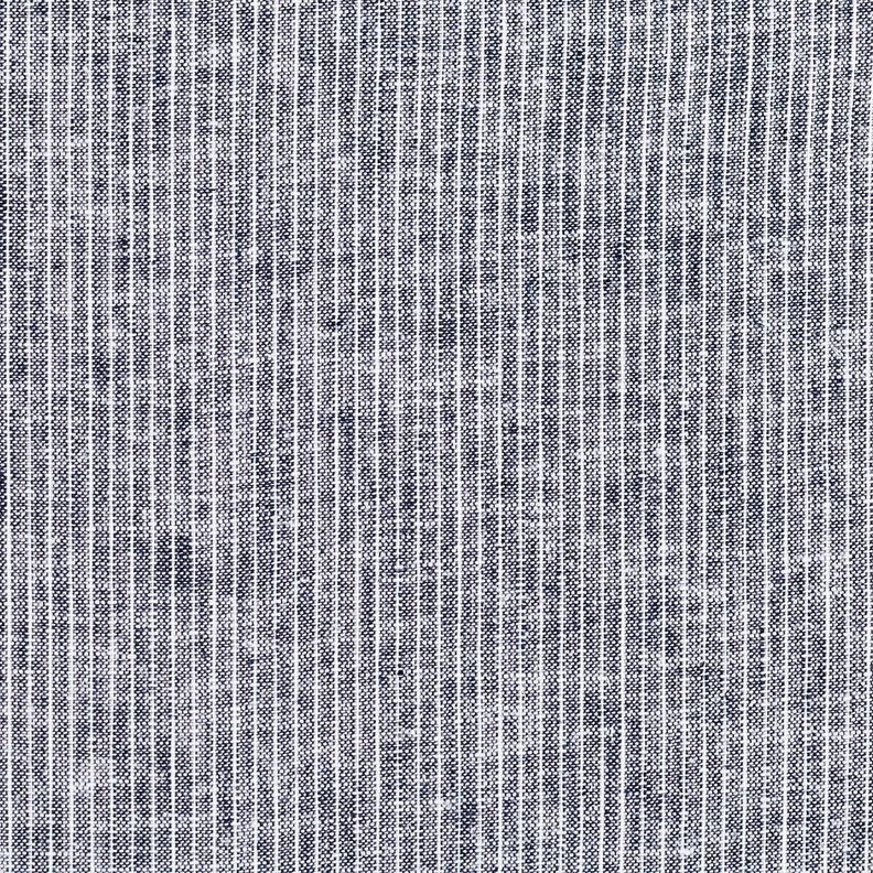 Linen Cotton Blend Narrow Stripes – midnight blue/white,  image number 1
