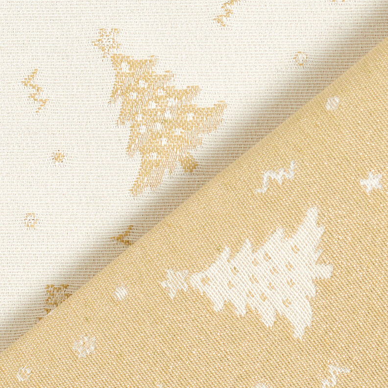 Decor Fabric Jacquard Lurex fir tree – light beige/gold, image number 4