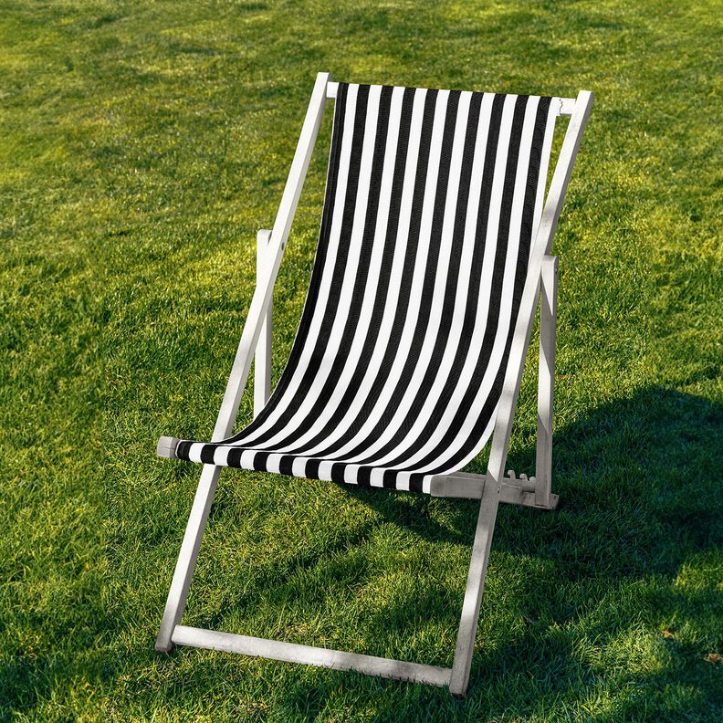 Outdoor Deckchair fabric Longitudinal stripes 44 cm – black,  image number 4