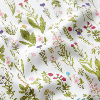Decorative fabric Digital print Meadow herbs – natural/green, 