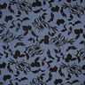 viscose fabric lush leaves  – blue grey/black,  thumbnail number 1