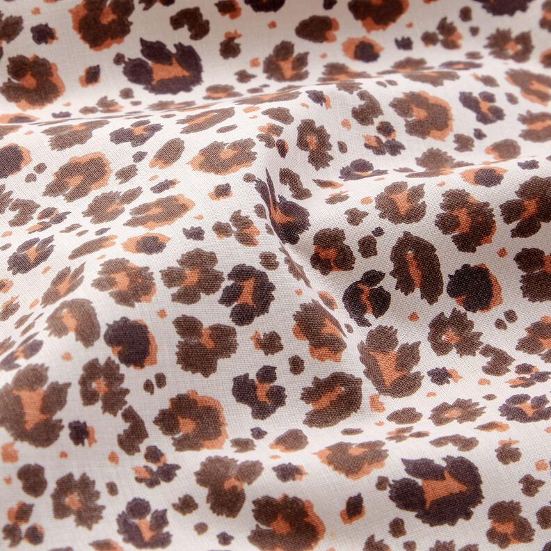 Cotton Cretonne large leopard spots – medium brown/light beige,  image number 2