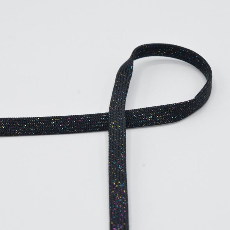 Flat cord Hoodie Lurex [8 mm] – black/metallic gold,  image number 1