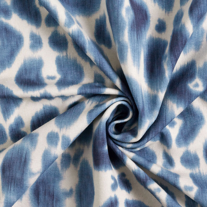 GOTS French terry batik leopard print | TCC x LOOKS by Wolfgang Joop – brilliant blue/cream,  image number 5