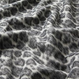 Fluffy coat jacquard leopard print pattern – anthracite/light grey, 