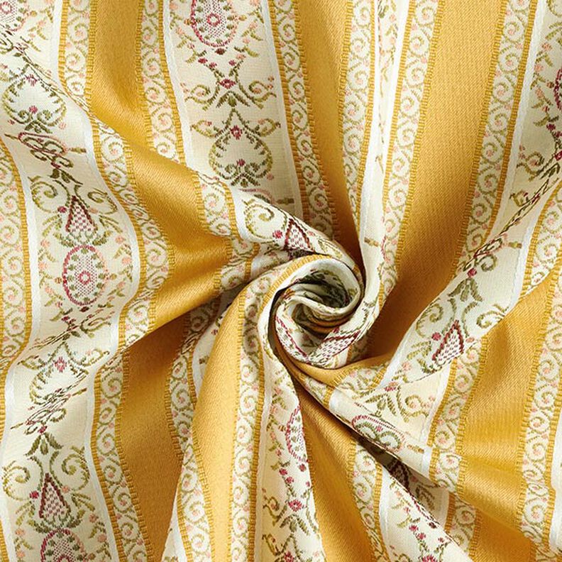 Biedermeier Stripes Jacquard Furnishing Fabric – cream/yellow,  image number 4