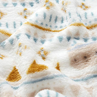 Cosy Fleece Bears and Diamonds – white/brilliant blue, 
