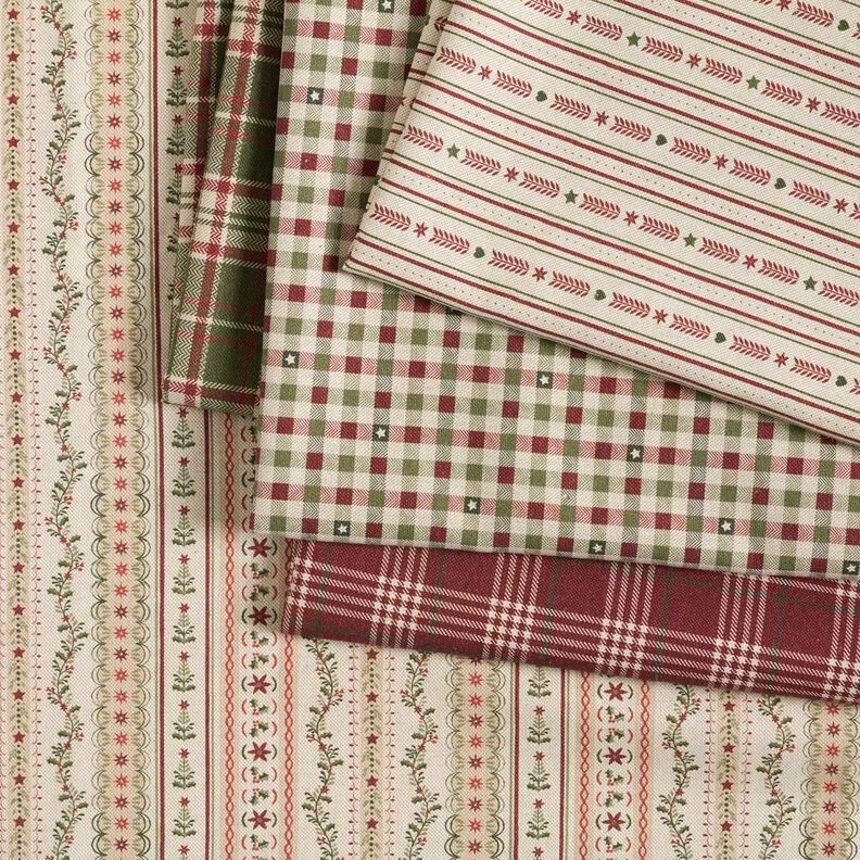 Decor Fabric Half Panama stripes with stars – natural/burgundy, image number 5