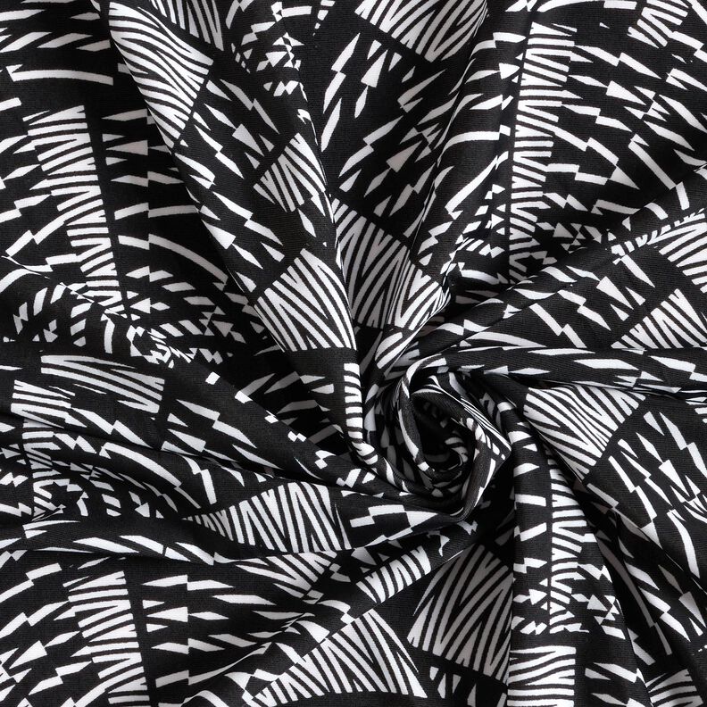 Swimsuit fabric abstract graphic pattern – black/white,  image number 3