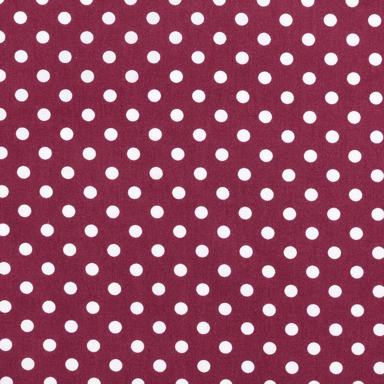 Cotton Poplin Polka dots – burgundy/white,  image number 1
