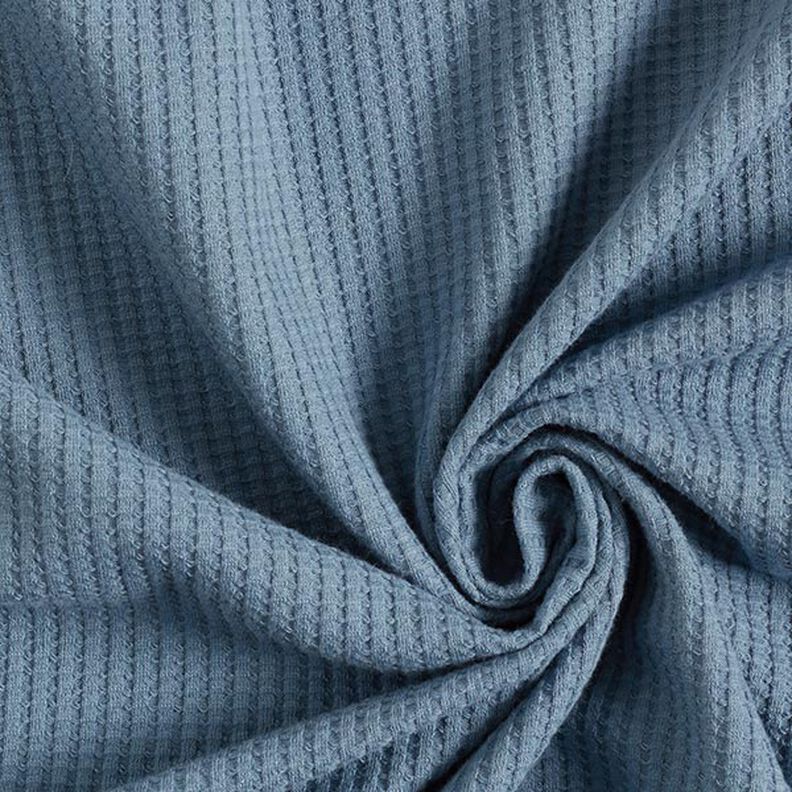 Cotton waffle jersey Plain – denim blue,  image number 1
