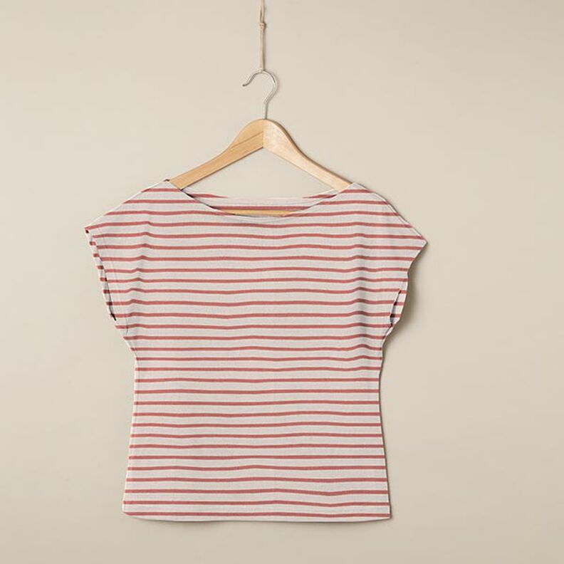 Narrow & Wide Stripes Cotton Jersey – anemone/terracotta,  image number 7