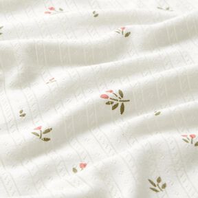 Ajour Cotton Jersey Tulips – ivory, 