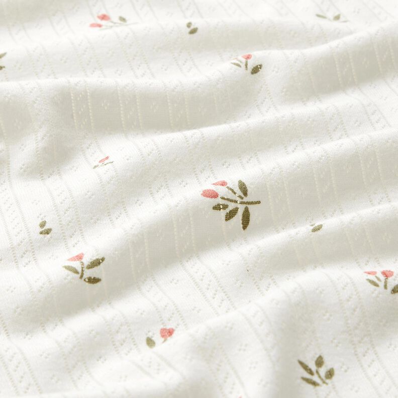 Ajour Cotton Jersey Tulips – ivory, image number 2