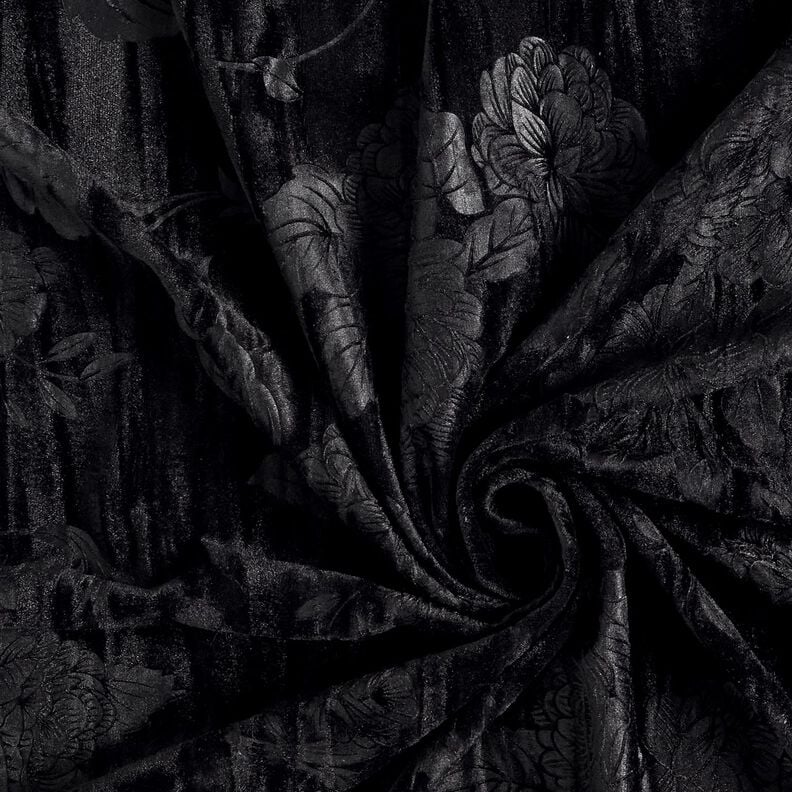 Crushed velvet chrysanthemum – black,  image number 3