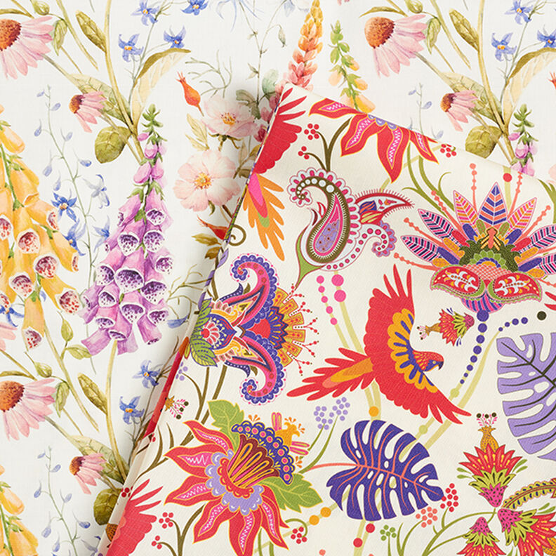 Outdoor Fabric Canvas Flora and Fauna – red,  image number 5
