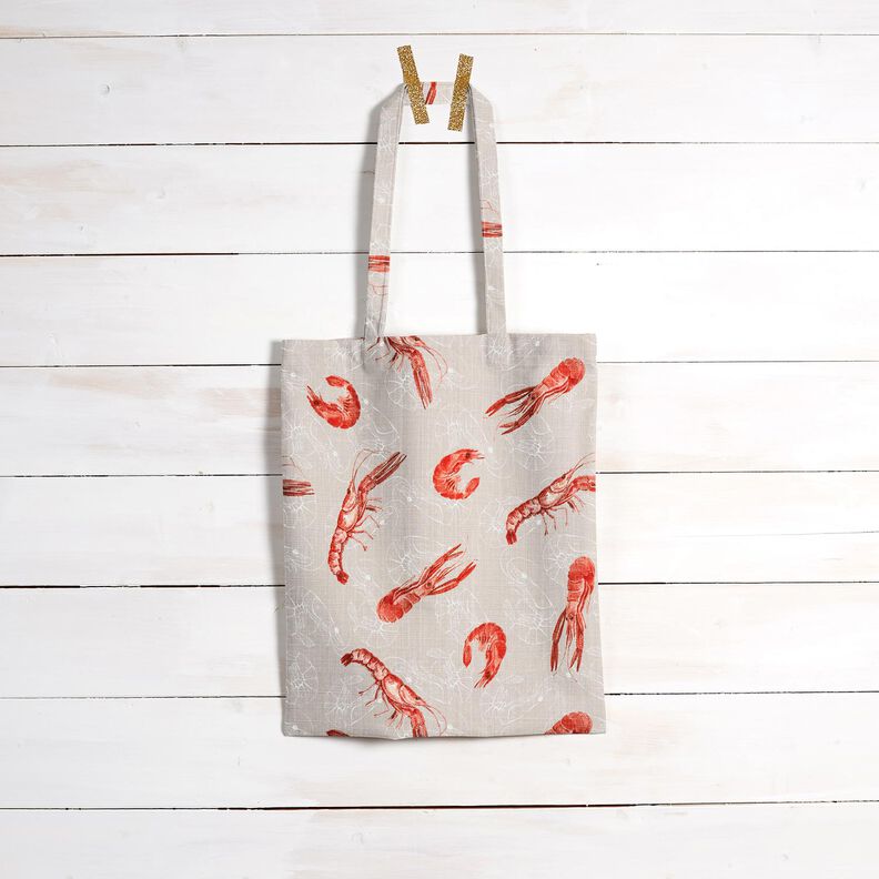 Decor Fabric Panama king prawns – cashew/fire red,  image number 8