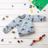 Alpine Fleece Dinosaurs – natural/denim blue,  thumbnail number 5