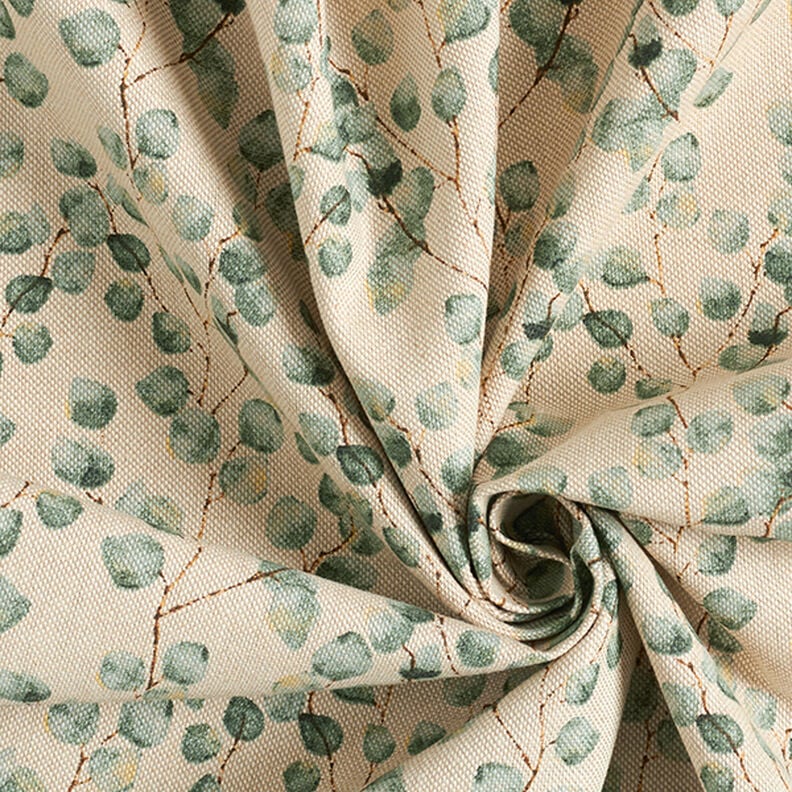 Decorative half Panama fabric Mini eucalyptus – reed/natural,  image number 3