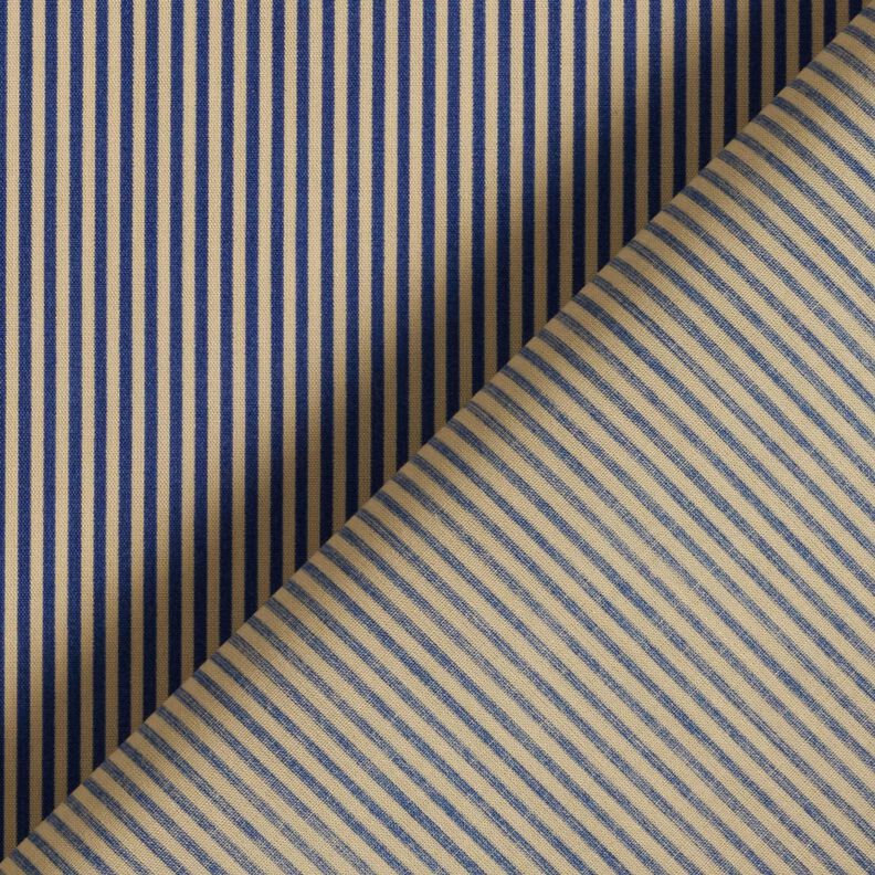 Shirt fabric vertical stripes – navy blue/beige,  image number 4