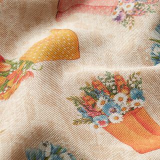 Decor Fabric Half Panama wellingtons  – natural/sunglow, 