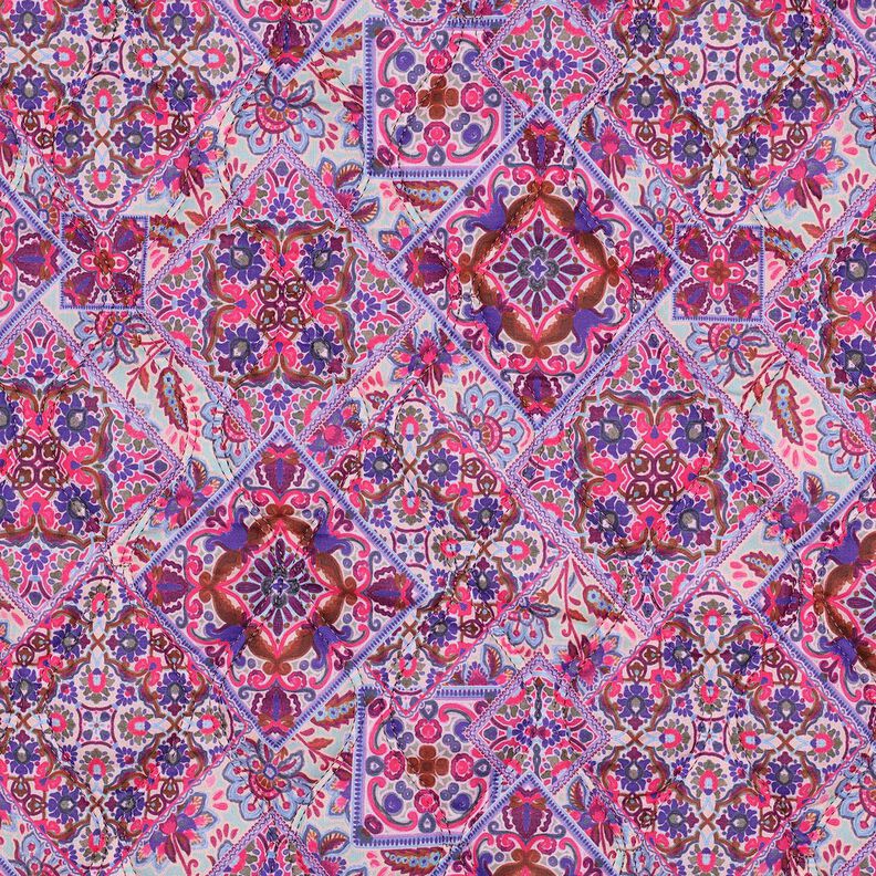 Quilted Fabric Doubleface Diamonds | Poppy Fabrics – blue lilac/chestnut,  image number 4