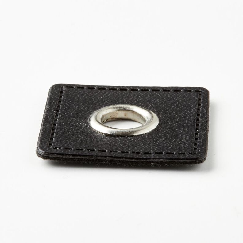 Eyelet patch [30 x 30 mm] – black/metallic silver,  image number 2