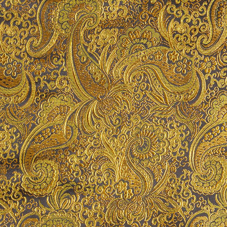 Garment jacquard, metallic paisley – gold/black,  image number 1