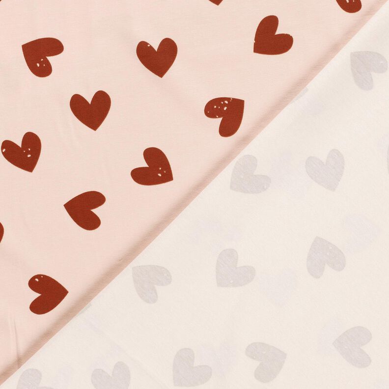 Cotton Jersey big hearts – rosé/dark dusky pink,  image number 4