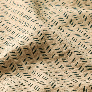Double Gauze/Muslin Zig-zag dashes – dark beige, 