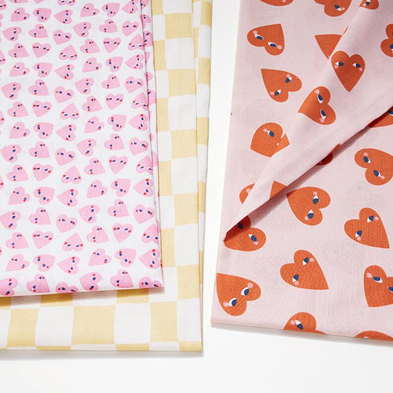 Cotton Cretonne Abstract Plaid – white/vanilla yellow, image number 5