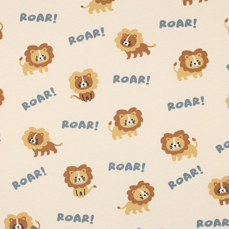 Cotton Jersey Lion | Poppy Fabrics – light beige/fawn,  image number 1