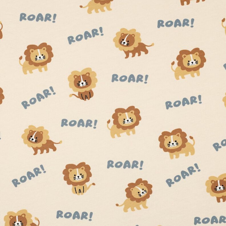Cotton Jersey Lion | Poppy Fabrics – light beige/fawn, image number 1