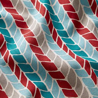 Decor Fabric Half Panama Herringbone – natural/carmine, 