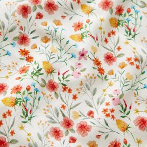 Baby Cord Watercolour Flower Meadow Digital Print – offwhite, 