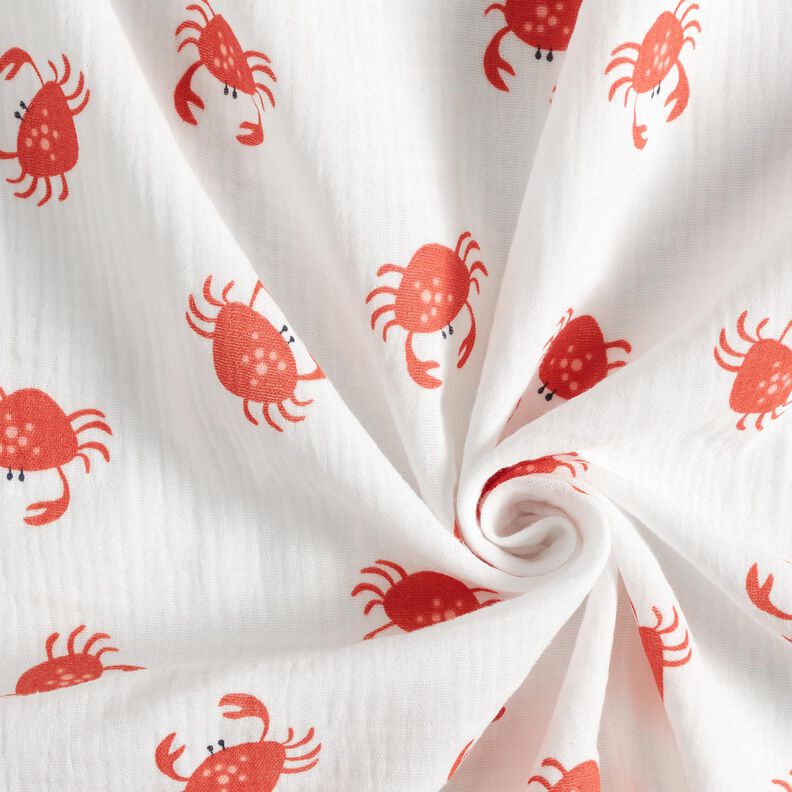 GOTS Double Gauze/Muslin Crabs | Poppy Fabrics – ivory,  image number 3