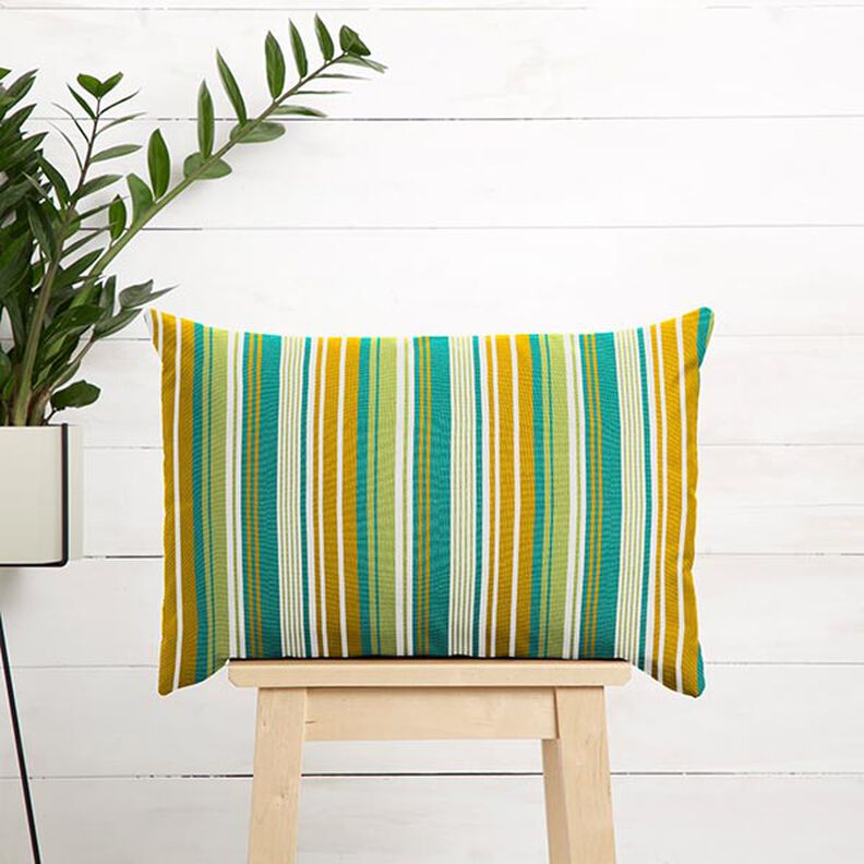 awning fabric Blurred Stripes – mustard/light green,  image number 9