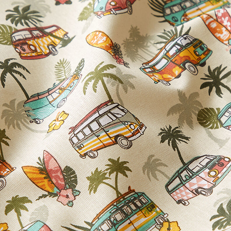 Cotton Cretonne Surfing Road Trip – beige, image number 2