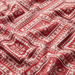 Decor Fabric Half Panama Winter Diamonds – red, 