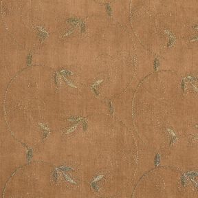 Fine cord glitter embroidery flowers – light brown, 