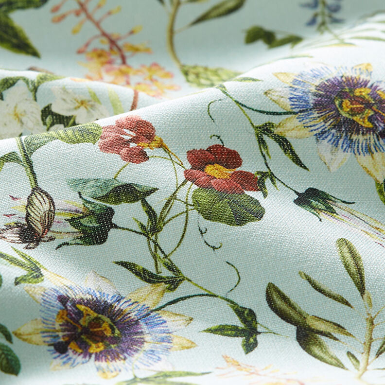 Cotton poplin fabric, floral splendour – light blue,  image number 2